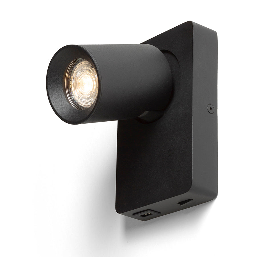 VOLTERA USB nástěnná černá 230V LED GU10 9W