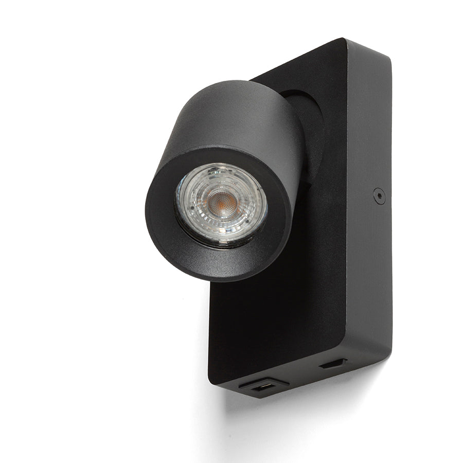 VOLTERA USB nástěnná černá 230V LED GU10 9W
