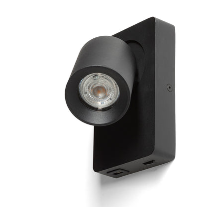 VOLTERA USB nástěnná černá 230V LED GU10 9W