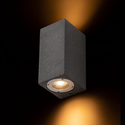 KANE II nástěnná beton/dekor tmavý granit 230V LED GU10 2x5W IP65