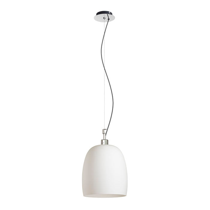 COROA NEW 28 závěsná opálové sklo/chrom 230V LED E27 15W