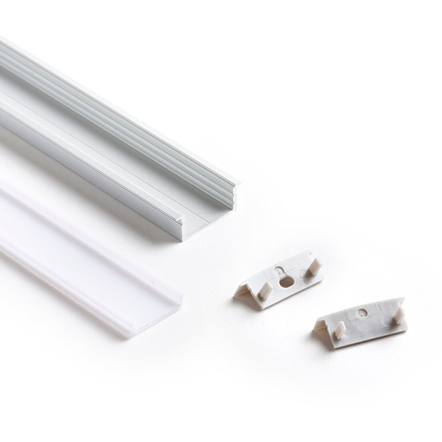 LED PROFILE A zápustný 1m hliník/mléčný akryl