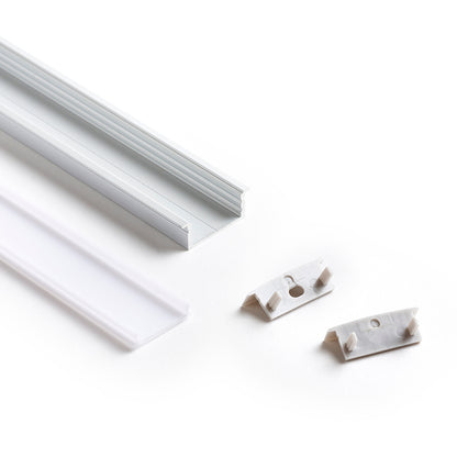 LED PROFILE A zápustný 1m hliník/mléčný akryl