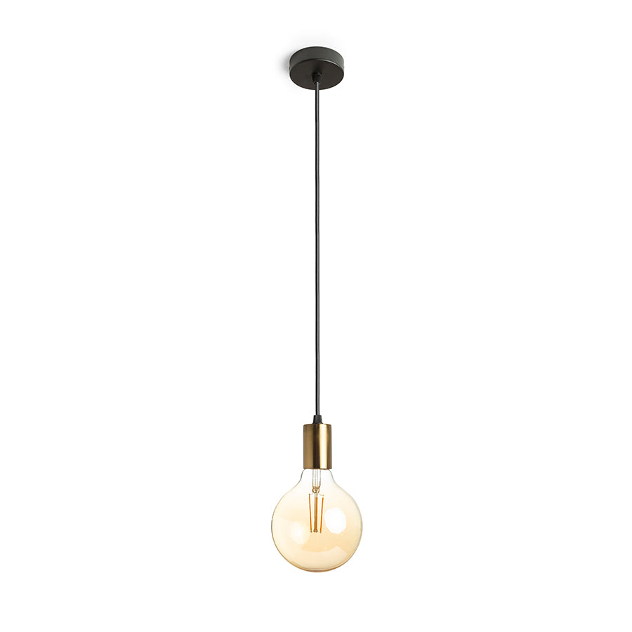 ARAQ závěsná česaná mosaz/černá 230V LED E27 15W
