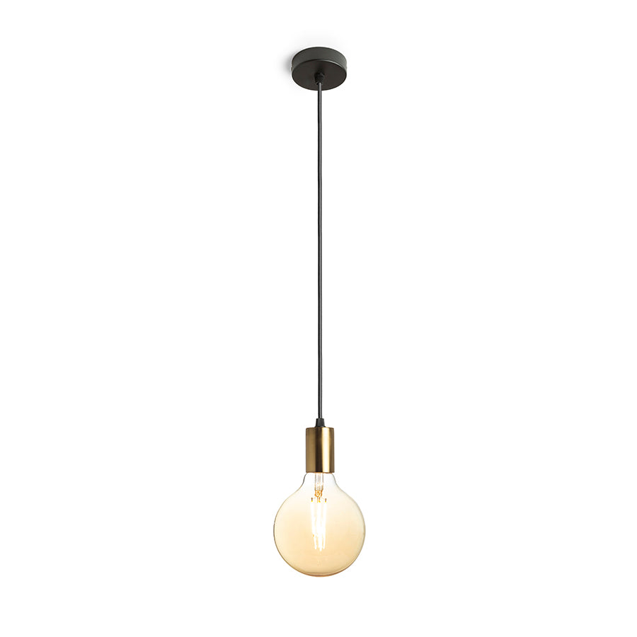 ARAQ závěsná česaná mosaz/černá 230V LED E27 15W