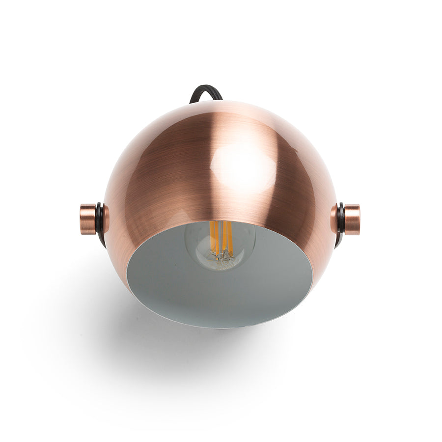 AGNETA přisazená česaná měď/černá 230V LED E27 11W