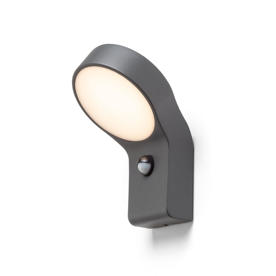 ELIA PIR nástěnná antracitová 230V LED 9W IP44 3000K