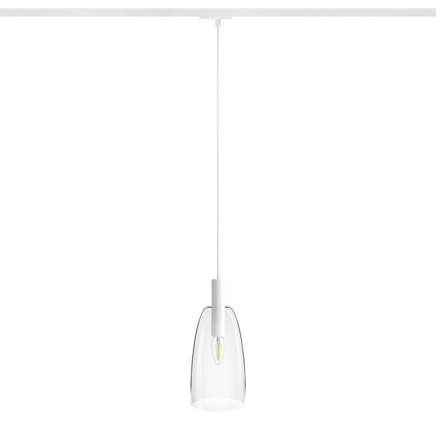 BELLINI L E14 pro jednookr. lištu závěsná bílá čiré sklo 230V LED E14 15W
