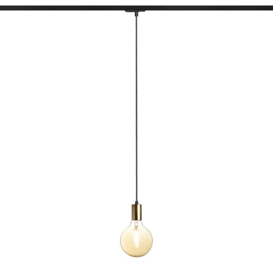 ARAQ pro jednookr. lištu závěsná česaná mosaz/černá 230V LED E27 15W