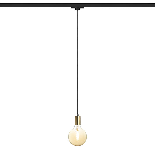 ARAQ pro tříokr. lištu závěsná česaná mosaz/černá 230V LED E27 15W