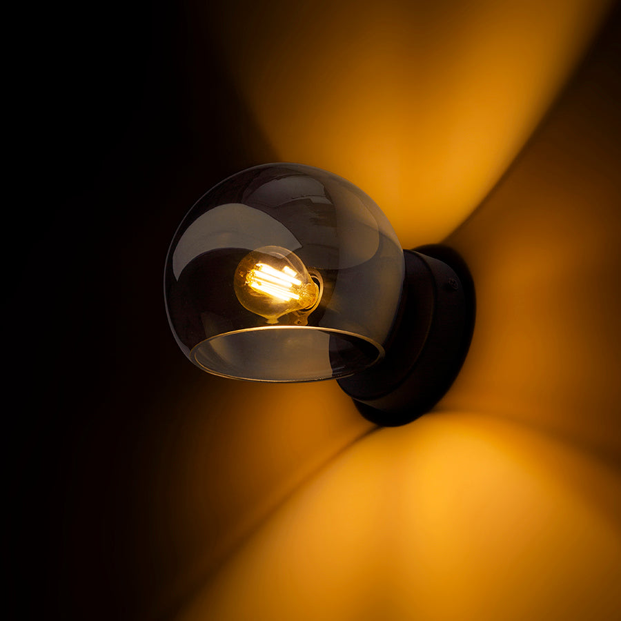 SOLARIS přisazená kouřové sklo/černá 230V LED E14 7W