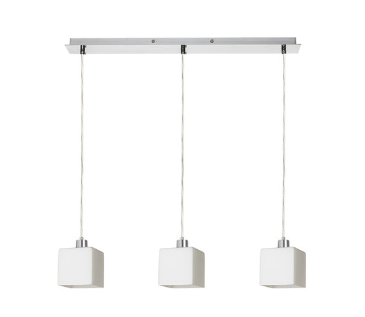 DADOS III 60 závěsná opálové sklo/chrom 230V LED E27 3x11W