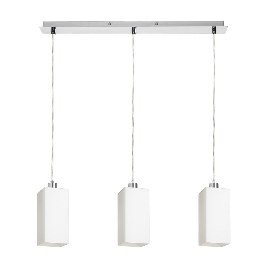 LIZ III 60 závěsná opálové sklo/chrom 230V LED E27 3x15W