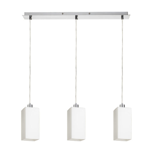 LIZ III 60 závěsná opálové sklo/chrom 230V LED E27 3x15W