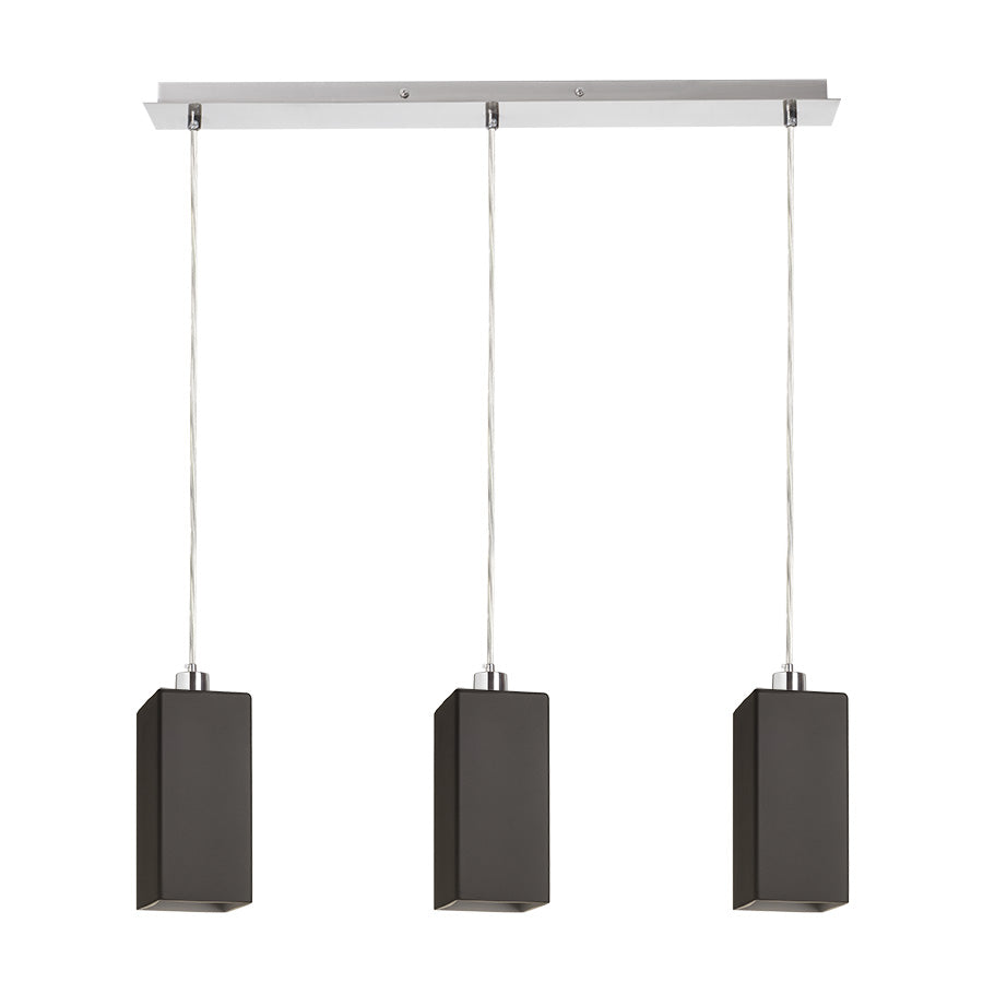 LIZ III 60 závěsná černá sklo/matný nikl 230V LED E27 3x15W