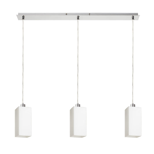 LIZ III 80 závěsná opálové sklo/matný nikl 230V LED E27 3x15W
