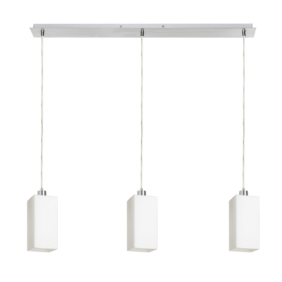 LIZ III 80 závěsná opálové sklo/chrom 230V LED E27 3x15W