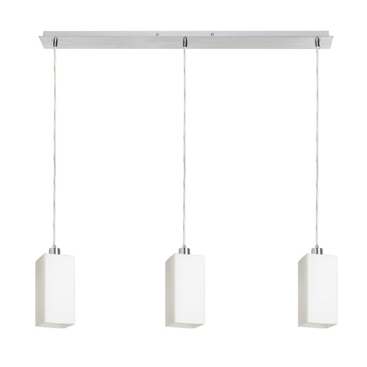 LIZ III 80 závěsná opálové sklo/chrom 230V LED E27 3x15W