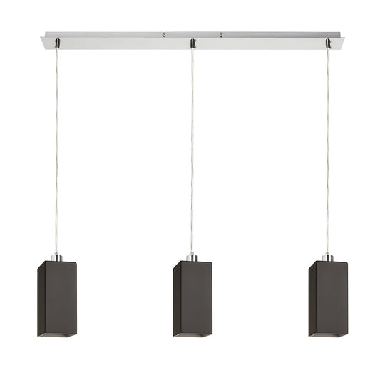 LIZ III 80 závěsná černá sklo/matný nikl 230V LED E27 3x15W