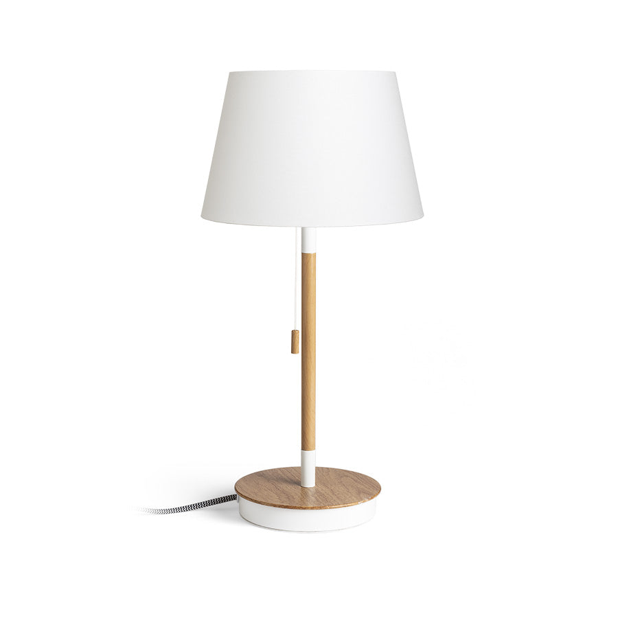 KEITH/ALVIS 24 stolní s USB bílá buk 230V LED E27 11W