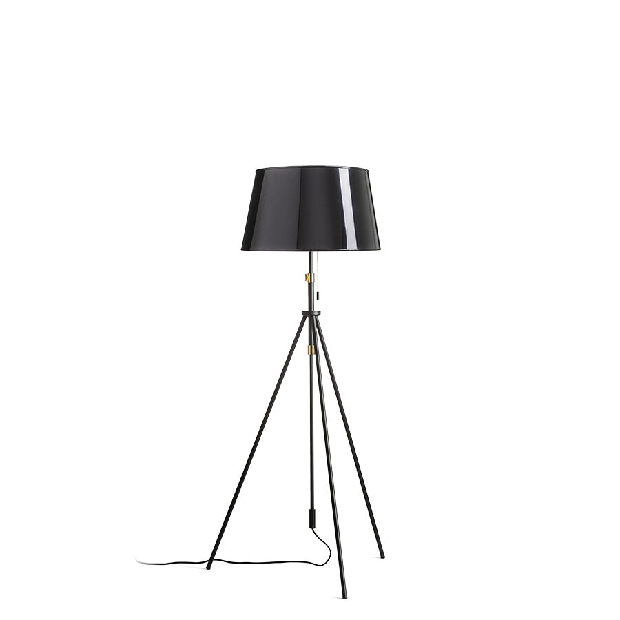 LUTON/RIDICK stojanová lesklá černá zlatá fólie/černá/kov 230V LED E27 15W