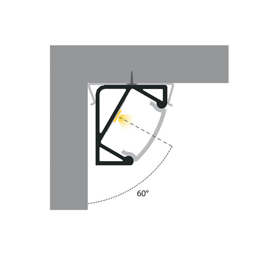LED PROFILE I 30/60 přisazený 1m eloxovaný hliník/matný akryl