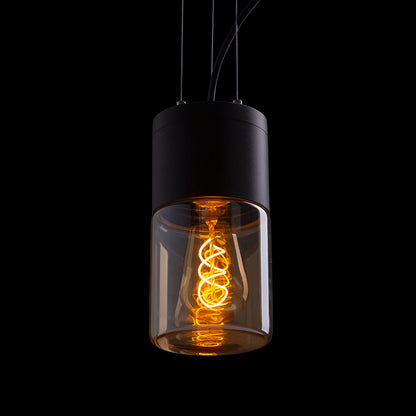 QUINN závěsná černá jantarové sklo 230V LED E27 11W IP54