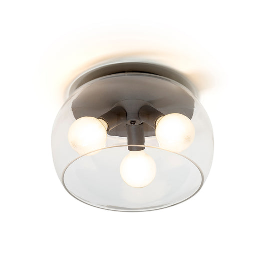 AMANDA stropní matná černá kouřové sklo 230V LED E27 3x15W