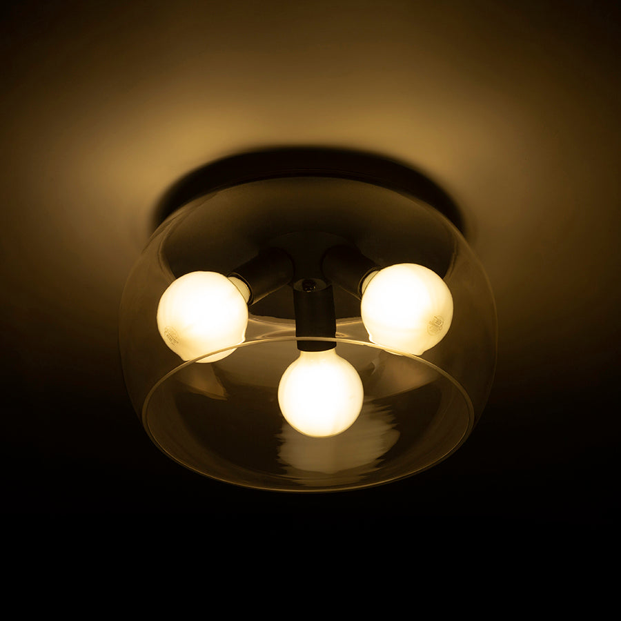 AMANDA stropní matná černá čiré sklo 230V LED E27 3x15W