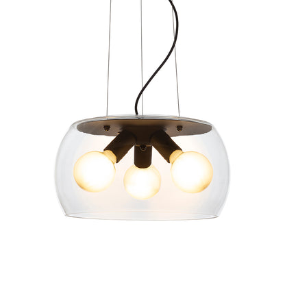 AMANDA závěsná matná černá kouřové sklo 230V LED E27 3x15W