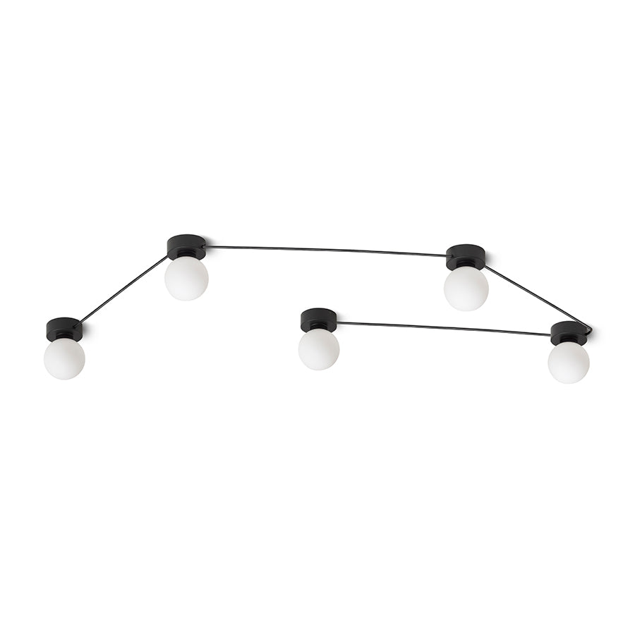 VELA V stropní černá opálové sklo 230V LED G9 5x6W
