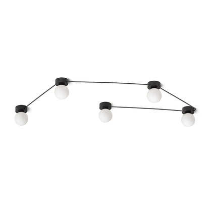 VELA V stropní černá opálové sklo 230V LED G9 5x6W