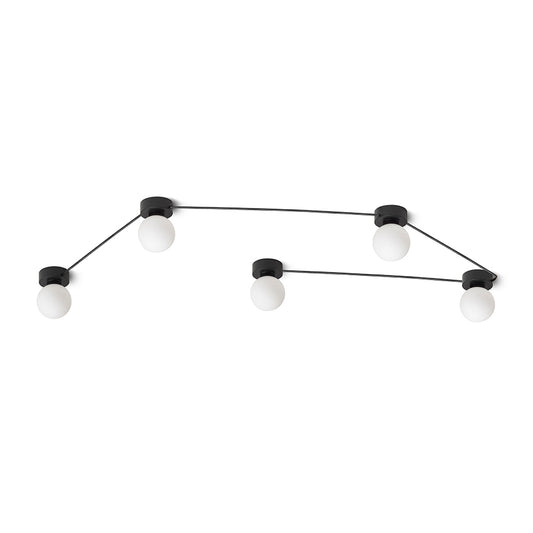VELA V stropní černá opálové sklo 230V LED G9 5x6W