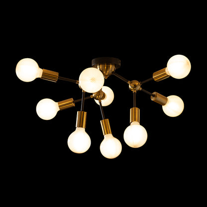 ARTEMIA 9 stropní černá česaná mosaz 230V LED E27 9x15W
