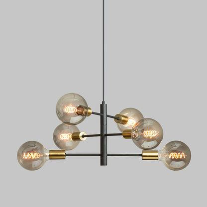 ARTEMIA 6 závěsná černá česaná mosaz 230V LED E27 6x15W