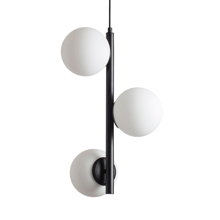 ETHERIA závěsná černá opálové sklo 230V LED E27 3x11W