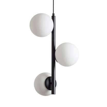 ETHERIA závěsná černá opálové sklo 230V LED E27 3x11W