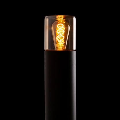 QUINN 60 stojanová černá jantarové sklo 230V LED E27 11W IP54