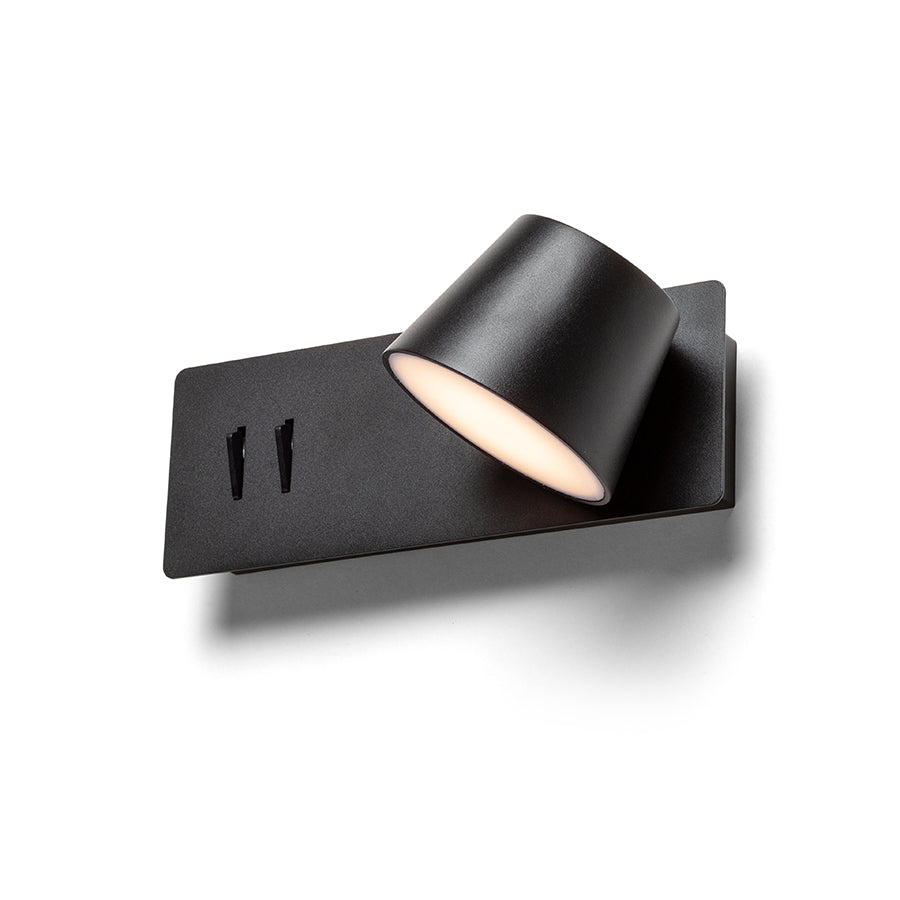 AMADEUS nástěnná s podsvícením černá 230V LED 4+6W 3000K