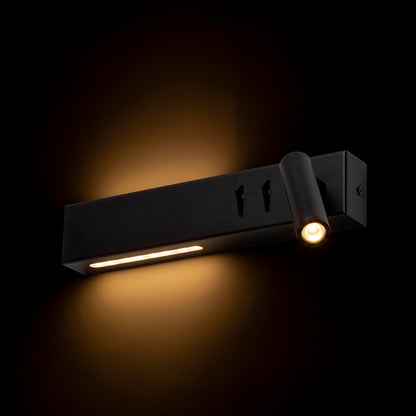 ODEON nástěnná s podsvícením černá 230V LED 8+3W 30° 3000K