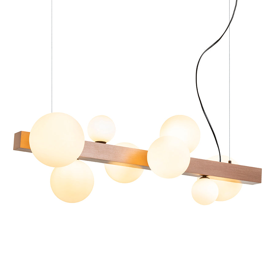 KASSANDRA závěsná opálové sklo/česaný bronz 230V G9 8x6W