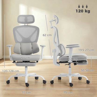 Ergonomická židle s dynamickou bederní oporou, šedá – fotografie 3