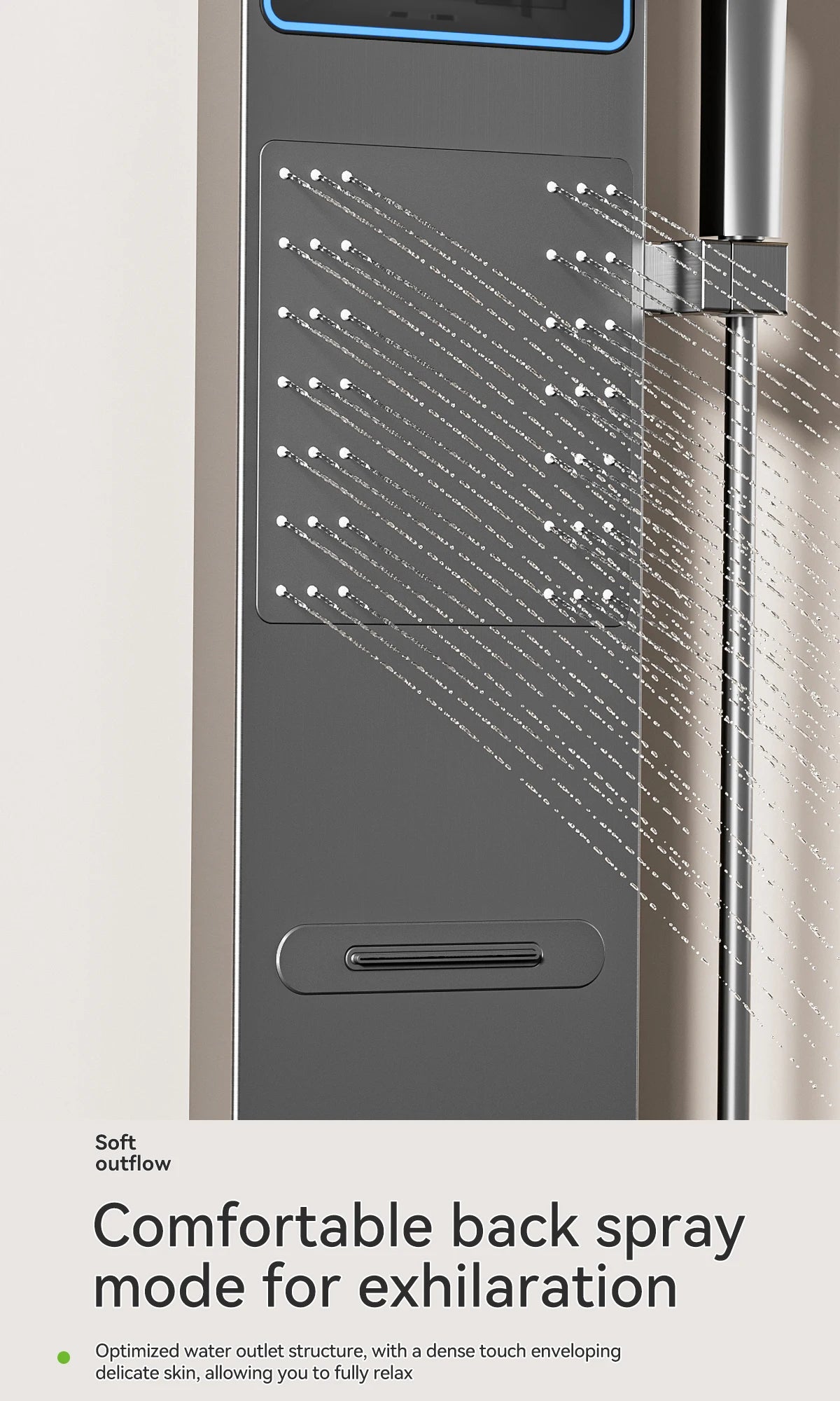 Nástěnný sprchový panel s LED displejem