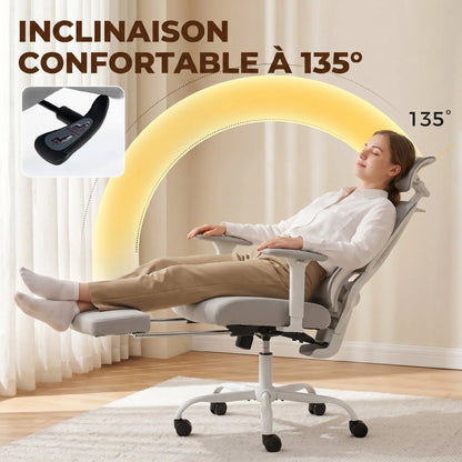 Ergonomická židle s dynamickou bederní oporou, šedá – fotografie 5
