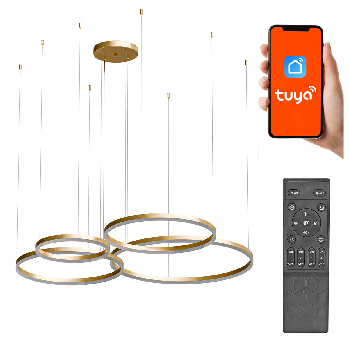 Zlaté LED závěsné svítidlo 272 W