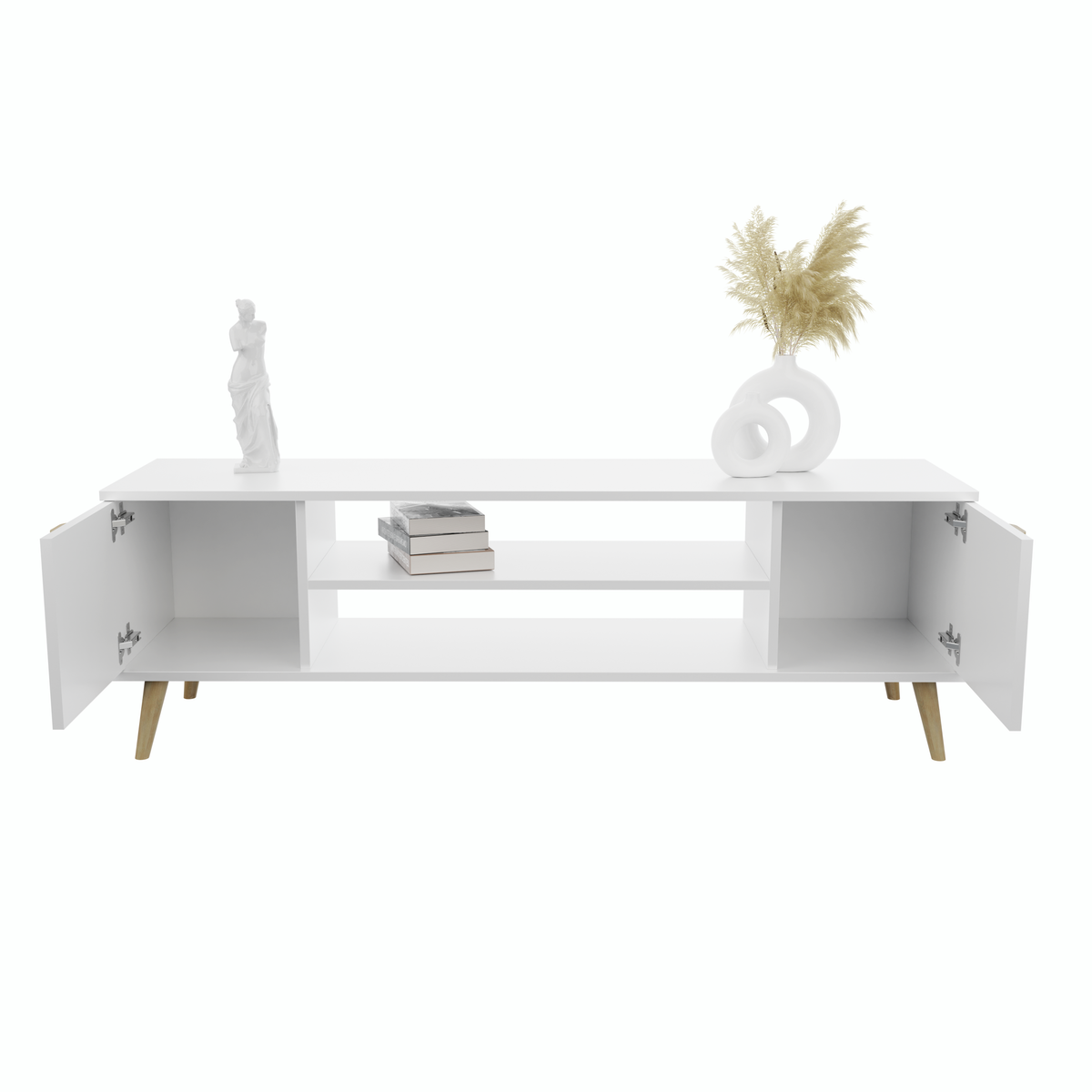 TV stolek FOCUS 155 cm – bílá, skandinávský styl