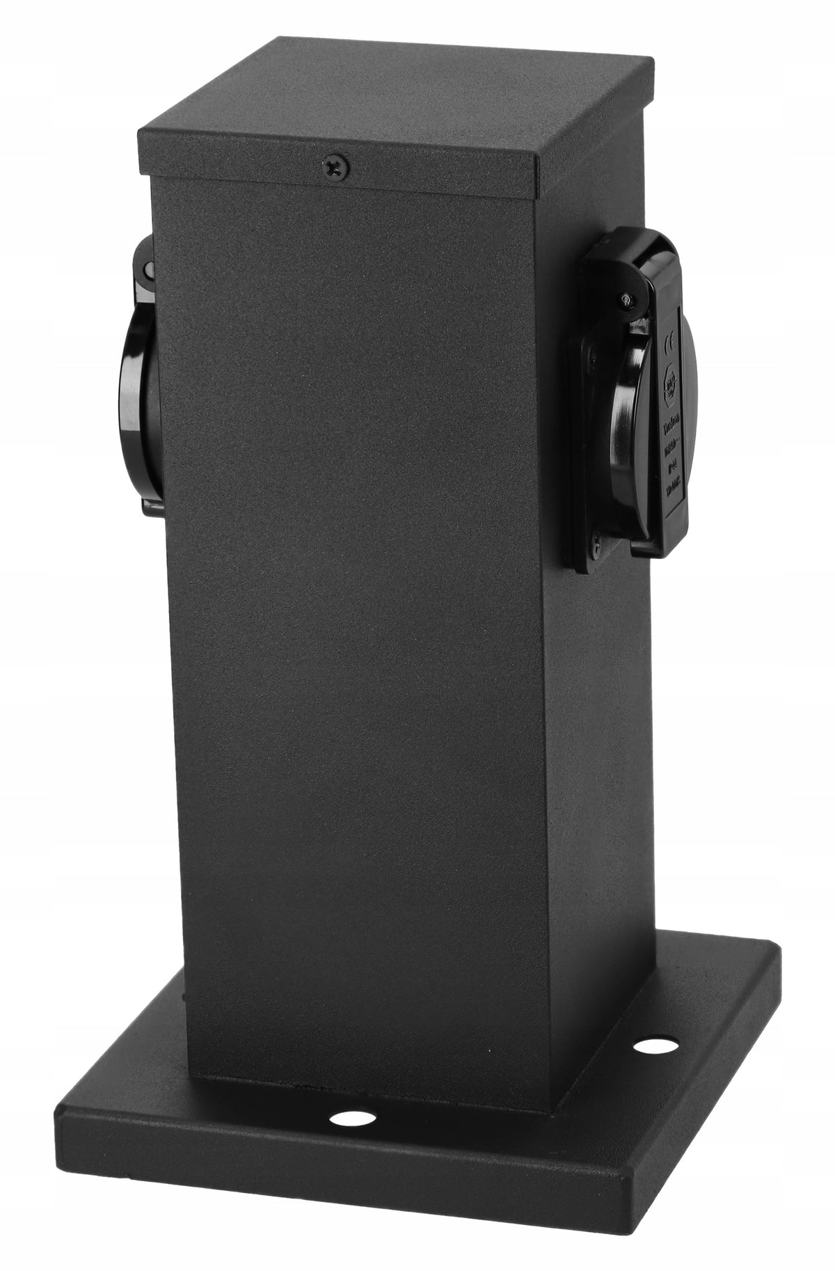 Černý zahradní napájecí sloupek 230 V, IP44