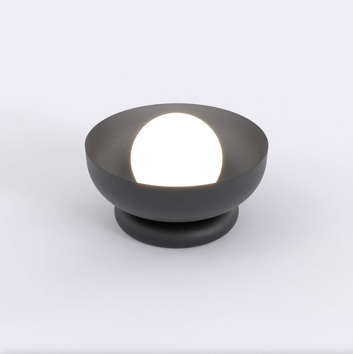 Stolní lampa OZZY LN1 – černá, bílé sklo