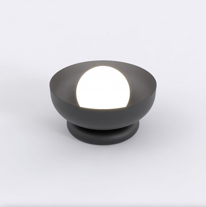 Stolní lampa OZZY LN1 – černá, bílé sklo