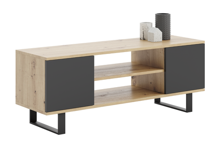 TV stolek FOCUS 135 cm – dub artisan / černá, loftový styl